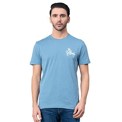 Red Tape Round Neck T-Shirt for Men | Comfortable & Breathable_RHP1704-M Steel Blue