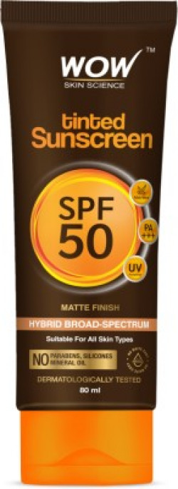 WOW SKIN SCIENCE Tinted Sunscreen - SPF 50 PA+++(80 ml)
