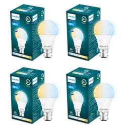 PHILIPS 10-watt LED Bulb | 3 Colors in 1 LED Bulb | Scene Switch Bulb for Home & Decoration | Color: Tunable White, Pack of 4