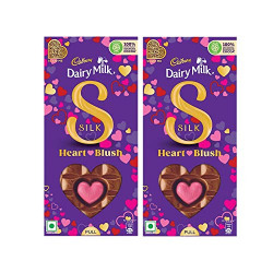 Cadbury Dairy Milk Silk Valentines Heart Blush Chocolate Bar Gift Pack, 250 g (Pack of 2)
