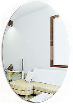 SKYUP Oval Shape Adhesive Mirrors Sticker for Wall on Tiles Bathroom Bedroom Living House Home
