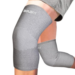 Boldfit Knee Support For Men Knee Caps For Women Knee Cap For Men Knee Support For Women Knee Brace For Knee Pain Relief Products Knee Pad Knee Guard Knee Caps Knee Support For Gym Squats -Grey M