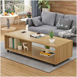 lukzer (CT-003 / 80 x 40 x 30Cm) Engineered Wood Coffee Table(Finish Color - Light Oak, DIY(Do-It-Yourself))