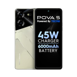 TECNO Pova 5 (Amber Gold, 8GB RAM,128GB Storage) | Segment 1st 45W Ultra Fast Charging | 6000mAh Big Battery | 50MP AI Dual Camera | 3D Textured Design | 6.78FHD+ Display
