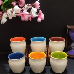 maalaxmi store Pack of 6 Ceramic (Multicolor, Cup Set)
