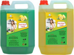 GOVIN WASH Dish Cleaning Gel green,yellow Non Acidic Dish-washing liquid combo pack of -2 Dish Cleaning Gel(multi, 2 x 5 L)