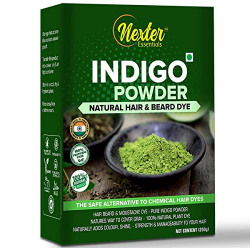 Organic Essentials Indigo Powder For Hair Black Natural Hair & Beard Dye/Color Treatment, Pure and Chemical-Free for Healthy, Vibrant Hair (Pack Of 1)