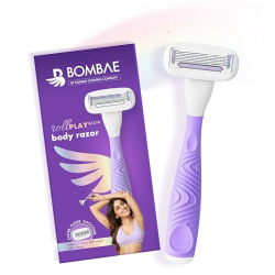 Bombae Rollplay Glow Body Razor for Women | Hair Removal for Women | For Hands, Legs, Bikini and Underarms