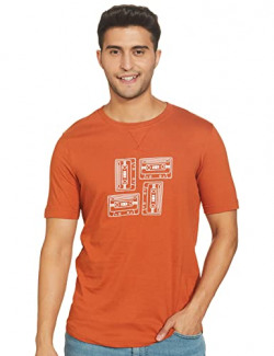Amazon Brand - INKAST Men's Regular T-Shirt (INK-SS22-TSH-10_Brown,Cassette XL)