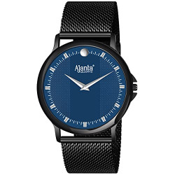 Ajantas Ultra Slim Trendy Analog Watch for Mens & Boys with Metal Mesh Band for Casual & Formal Occasions- AWC115 (Blue-Black)