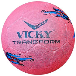 VICKY TRANSFORM France Football Rubber Moulded Stitched Butyl Bladders Soccer Ball for Seniors Beginners Recreational Training Matches - Pink, (Needle Included)