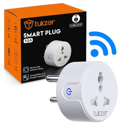 Tukzer 10A WiFi Smart Plug, Work with Alexa & Google Home Assistant, Suitable for Small Appliances like TVs, Electric Kettle, Mobile and Laptop Chargers