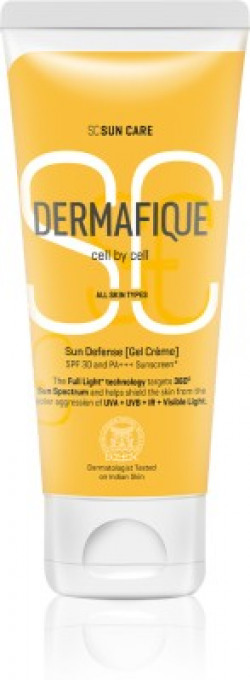 Dermafique Sunscreen - SPF 30 PA+++ Sun Defense Gel Crme Sunscreen with SPF 30 Tube pack(50 g)