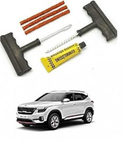 Auto Addict 6 Pieces Car and Bike Auto Tubeless Tire Tyre Puncture Repair Tool Kit Safety 3 Strip for KIA SELTOS