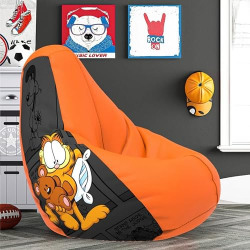 ComfyBean Bag with Beans Filled XXXL- Official: Garfield Bean Bags - for Young Adults - Max User Height : 5-5.8 Ft.-Weight : 60-70 Kgs(Model: Garfield_ARTWORK-7b - Orange)