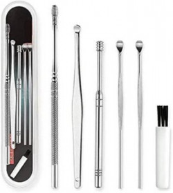 Lenon Beauty 6 Pcs Ear Pick Earwax Removal Kit, BetyBedy Ear Cleansing Tool Set, Ear Curette Ear Wax Remover Tool with Cleaning Brush and Storage Box, Sliver(6 g, Set of 3)