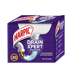 Harpic (50g x 8),DrainXpertDrainCleaner Powder | Effective Sink Cleaner, Drain Blockage Remover, Drain Pipe Cleaner