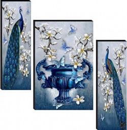 SAF Synthetic Figures, Religious, Flowers Painting, Multicolour, UV Textured Print, 12 inchx18 inch