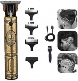HAMOFY Professional MaxtopT99 Rechargeable Cordless Electric Blade Beard Trimmer N76 Trimmer 180 min Runtime 4 Length Settings(Gold)