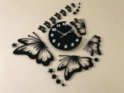 R&P ENTERPRISE Analog 36 cm X 36 cm Wall Clock(Black, Without Glass, DIY Clocks)