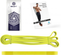 BOLDFIT Heavy For Exercise & Stretching Tube For Men & Women Resistance Band(Yellow, Pack of 1)