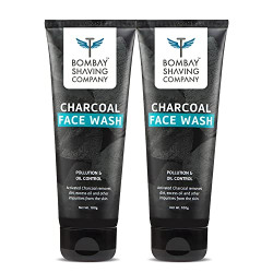 Bombay Shaving Company Charcoal Face Wash for Men | Anti Pollution and Brightening | Oil Control Face Wash For Men - 2 x 100g