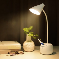 iDOLESHOP Desk Lamp For Study with 3 Shades Touch Control Light and Mobile Holder Design With Night light Study Lamp(60 cm, White)