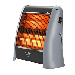 Maharaja Whiteline Quato 800 Watts Quartz Heater | 2 Heat Setting | Easy to Carry | Shock Proof Body (Grey)