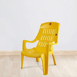 Cello Comfy Comfortable Kids Chair with Backrest for Study Chair|Play|Dining Room|Bedroom|Kids Room|Living Room|Indoor-Outdoor|Dust Free|100% Polypropylene Stackable Chairs, Yellow