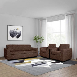 Cortina Polyester Abstract Sofa Cover(Brown Pack of 3)