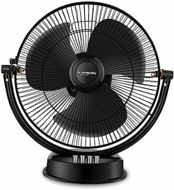 Longway Speedy Black Table Fan, P1 300 mm, Ultra High Speed, 3 Blade, Decorative 5-Star Rated (Black, Pack of 1)