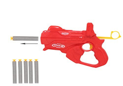 VGRASSP Safe and Long Range Manual Soft Bullet Shooting Foam Blaster Gun Toy with 6 Bullets Blaze Storm - Color As Per Stock