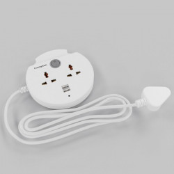 Crompton Powerbox Alpha CU 4 Socket Extension Boards(White, 2 m, With USB Port)