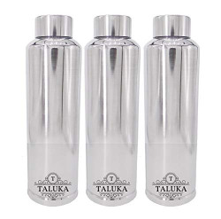 Taluka Stainless Steel Hot & Cold Water Bottle, 1000 ML, 10 X 2.8 , Silver Fridge/Refrigerator Bottle (3)
