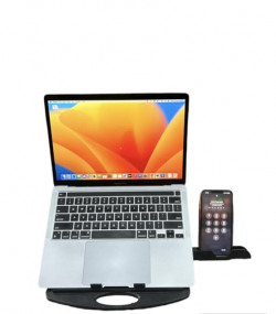 Maira Laptop and Mobile Stand 4-in-1,Portable, Lightweight,Adjustable Height with Free Phone Stand, Note Book Stand,Laptop Stand, (Black)
