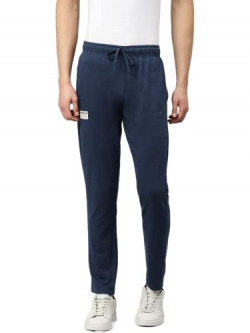 Hubberholme Men's Slim Fit Cotton Track Pants - Trackpant with Drawstring Elastic Waistband, Lower for Jogging, Gym, Sports & Dailywear (Blue, Size- 30)