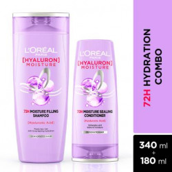 L'Oral Paris Hyaluron Moisture Shampoo & Conditioner | Aishwarya & Aditi's 72H Combo(340ml + 180ml)(2 Items in the set)