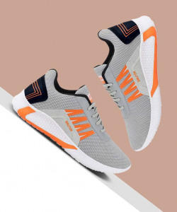 Trendy Sports Running Shoes For Men(Orange, Grey)