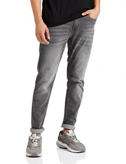 Amazon Brand - INKAST Men's Carrot Fit Stretchable Jeans (IN-CR-163_Grey_36)