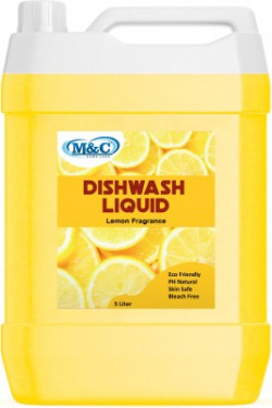 M&C Dishwash Liquid Fast Cleansing & Antimicrobial action for utensils Dish Cleaning Dish Cleaning Gel(LEMON, 5 L)