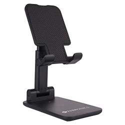 ZEBRONICS MS100 Mobile Holder with Adjustable Height, 130Angle tilt, Foldable Design, Anti Skid Base, Soft Resting pad, Lightweight and Handy Structure