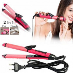 GK sales in 1 Hair Straightener and Curler Machine For Women | Curl & Straight Hair Iron 0385-2 in 1 Hair Straightener Hair Straightener(Pink)