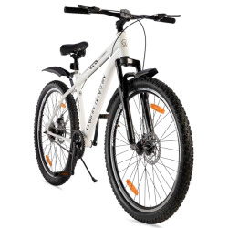 Urban Terrain Bolt Cycle/Bicycle MTB 27.5T Single Speed Bike with Front Suspension & Dual Disc Brake Cycle for Men/Boys Mountain Bike (UT5000S27.5,White)