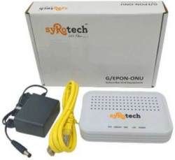Syrotech XPON (EPON + GPON) ONU Modem for Fiber Broadband Connection | GPON Port , LAN Port, Reset and Power | SY-GPON-1000R-DONT 1024 Mbps Router(White, NA)