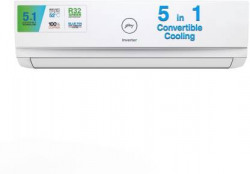 Godrej 5-In-1 Convertible Cooling 2023 Model 1.5 Ton 3 Star Split Inverter With Heavy Duty Cooling at Extreme Temperature AC - White(AC 1.5T EI 18TINV3R32 WWD, Copper Condenser)