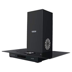 Faber 90 cm 1095 m/HR Straight Glass Kitchen Chimney (3N1AEROSTATIONGLAMOUR3DFT BK 90, Baffle Filter, Black)