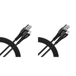 pTron USB-A to Micro USB 2.4A Fast Charging Cable Compatible with Android Phones/Tablets, 480mbps Data Transfer Speed, Made in India, Solero M241 Tangle-Free USB Cable (Round, 1M, Black) (Pack of 2)