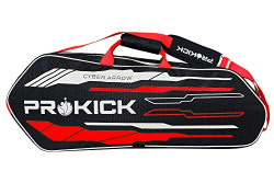 Prokick Cyber Arrow Badminton Kitbag with Double Zipper Compartments, Black