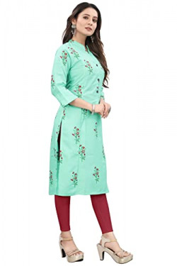 Cotton Printed Maternity/Feeding Kurti with 2 Side Stylish Breast Zipp (XX-Large, firoji)
