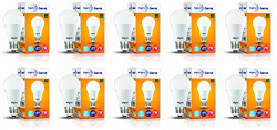 wipro Garnet 7W LED Bulb for Home & Office |Cool Day White (6500K) | E27 Base|220 degree Light coverage |4Kv Surge Protection |400V High Voltage Protection |Energy Efficient | Pack of 10